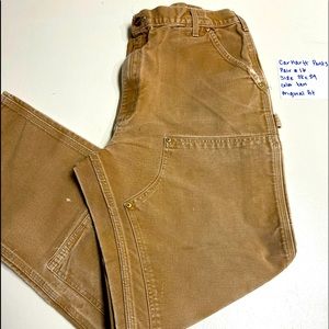 Carhartt Men's Tan Duck Double Front Work Pants - Original Fit - Sz 38x34